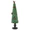14.5" Green & Red Glittered with Red Cardinals Decoration Christmas Tree